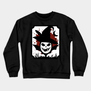 halloween scary evil pumpkin funny pumpkin head Crewneck Sweatshirt